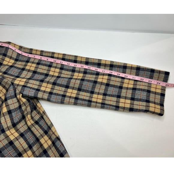 VTG 100% Wool Butter Yellow & Gray Plaid Button Robyn Meredith Women's Blazer 16 - Picture 8 of 11